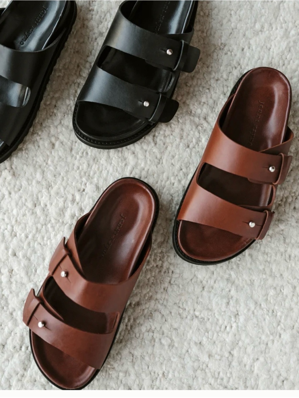 New Jenni Kayne Black Leather Hutton Slide Size 40